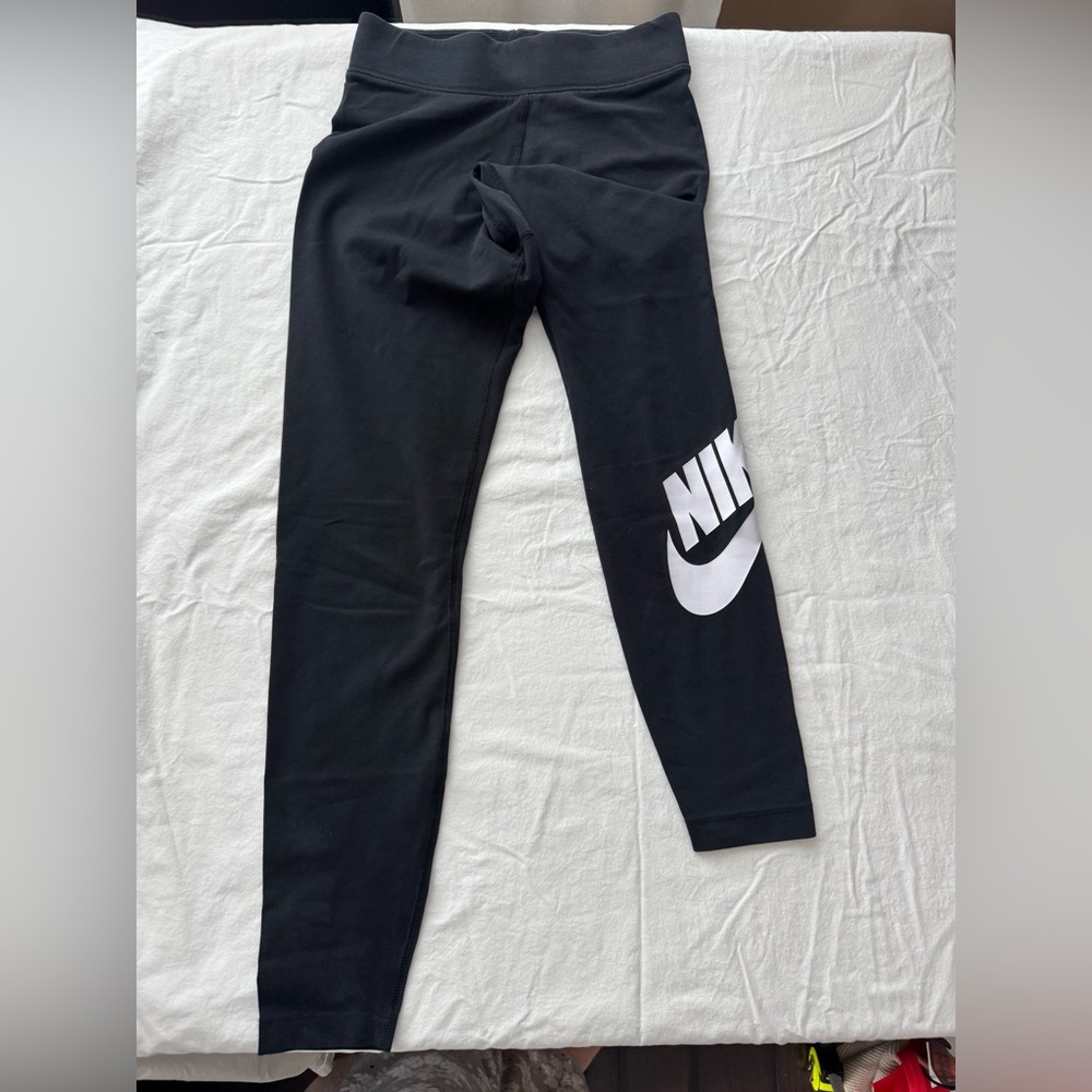 Nike Black and White Logo Leggings